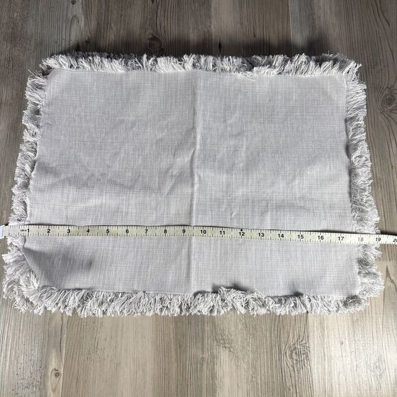 Ralph Lauren Home Light Gray Fringe Placemats Set Of 4 - Picture 5 of 8